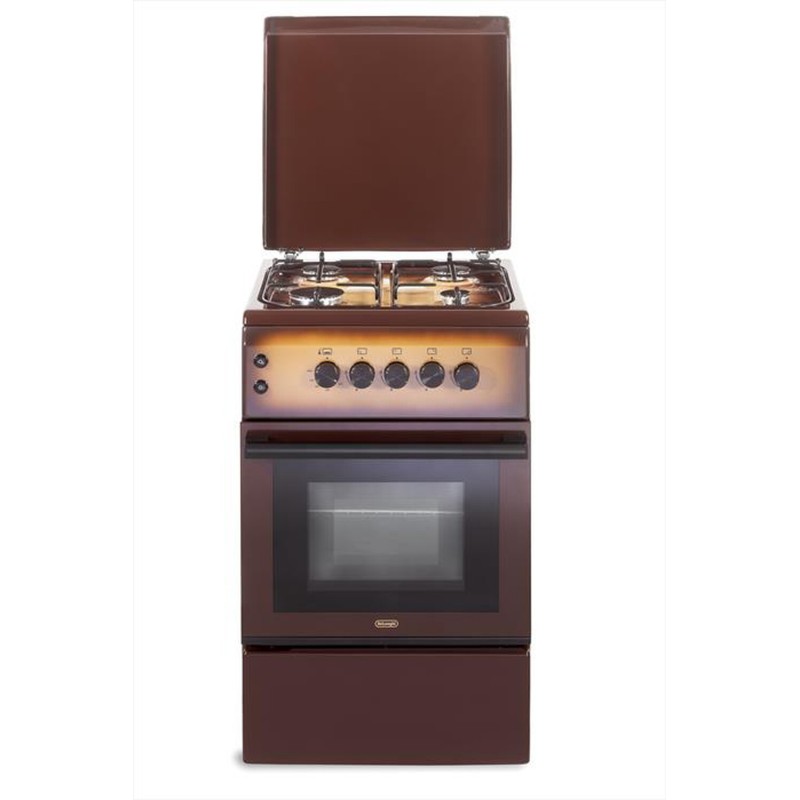 DL554GK2 Cuisinière De Longhi DL554GK2 à pose libre avec 4 brûleurs et four à gaz de 50 cm couleur cuivre