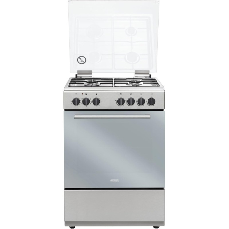 DL664EX Cuisinière De Longhi DL664EX à 4 brûleurs avec four électrique en acier inoxydable de 60 cm