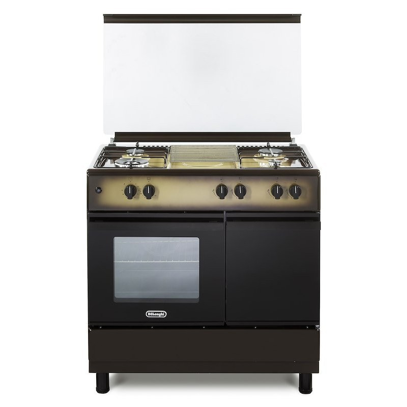 DL964GKB De Longhi DL964GKB 90cm freestanding cooker with 4 burners and gas oven, coppertone finish