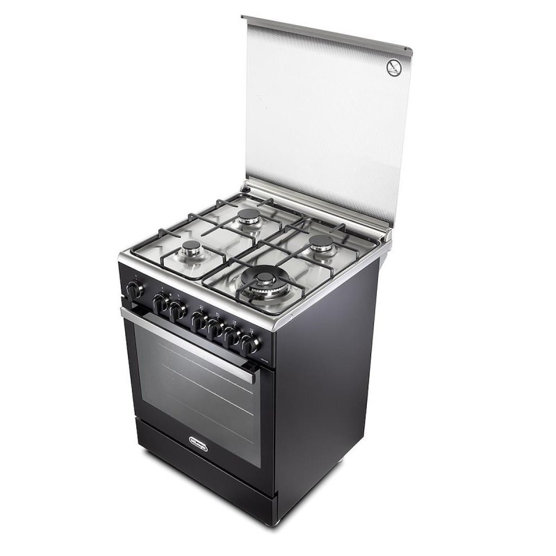 PEMA64LSG Cuisinière De Longhi PEMA 64 LSG à 4 brûleurs, pose libre, finition anthracite 60 cm et four électrique multifonction