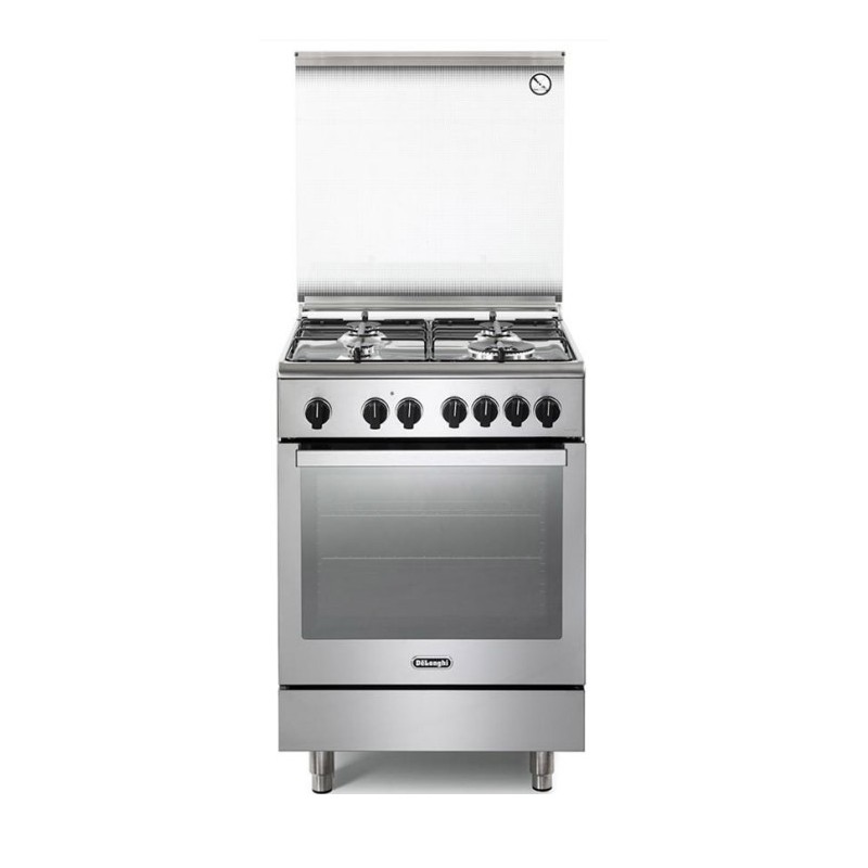 PEMX64LSG Cocina independiente De Longhi PEMX 64 LSG de 4 quemadores con horno eléctrico multifunción de acero inoxidable de 60 cm.
