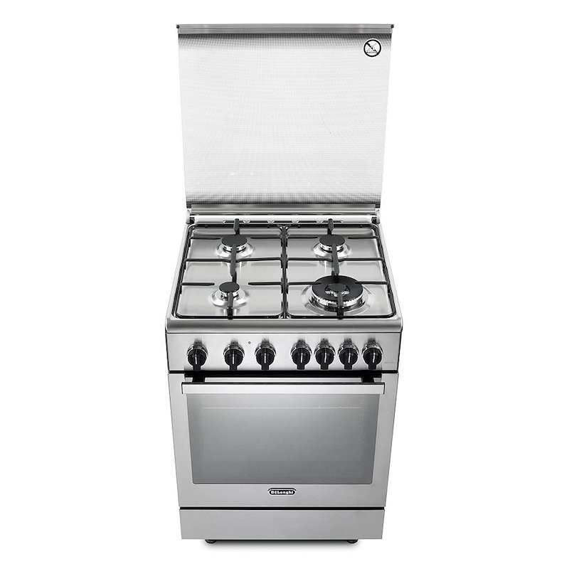 PGVX64LSG De Longhi Cucina a libera installazione PGVX 64 LSG a 4 fuochi e forno a gas ventilato in acciaio inox da 60 cm