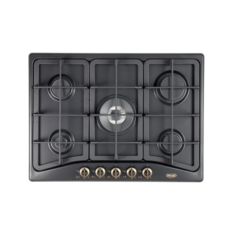 ANF57PRO Plaque de cuisson à gaz De Longhi ANF 57 PRO 68 cm, finition anthracite