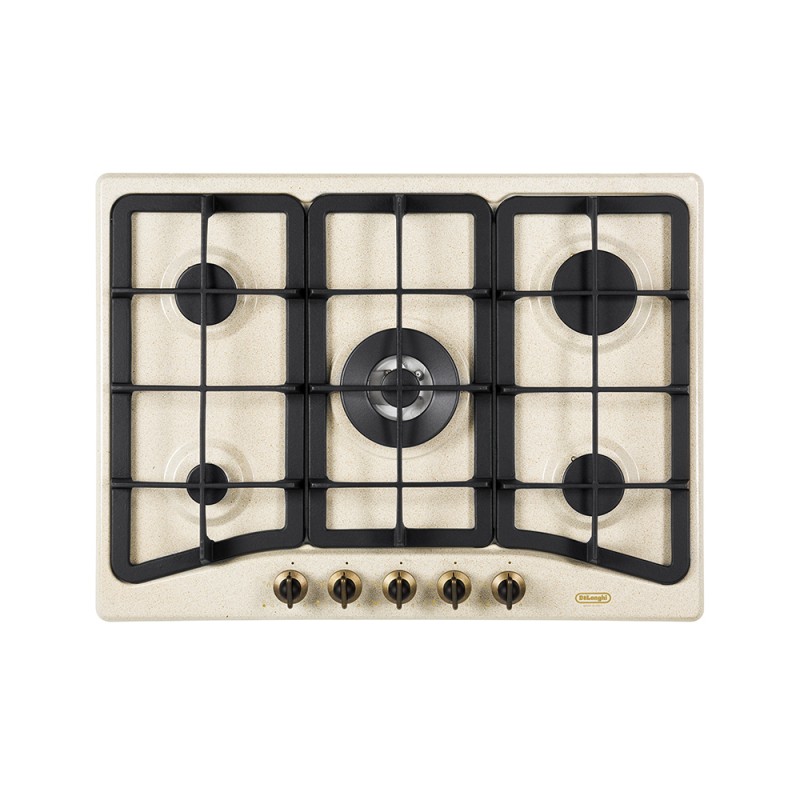 AVF57PRO Plaque de cuisson à gaz De Longhi AVF 57 PRO 68 cm, finition avoine