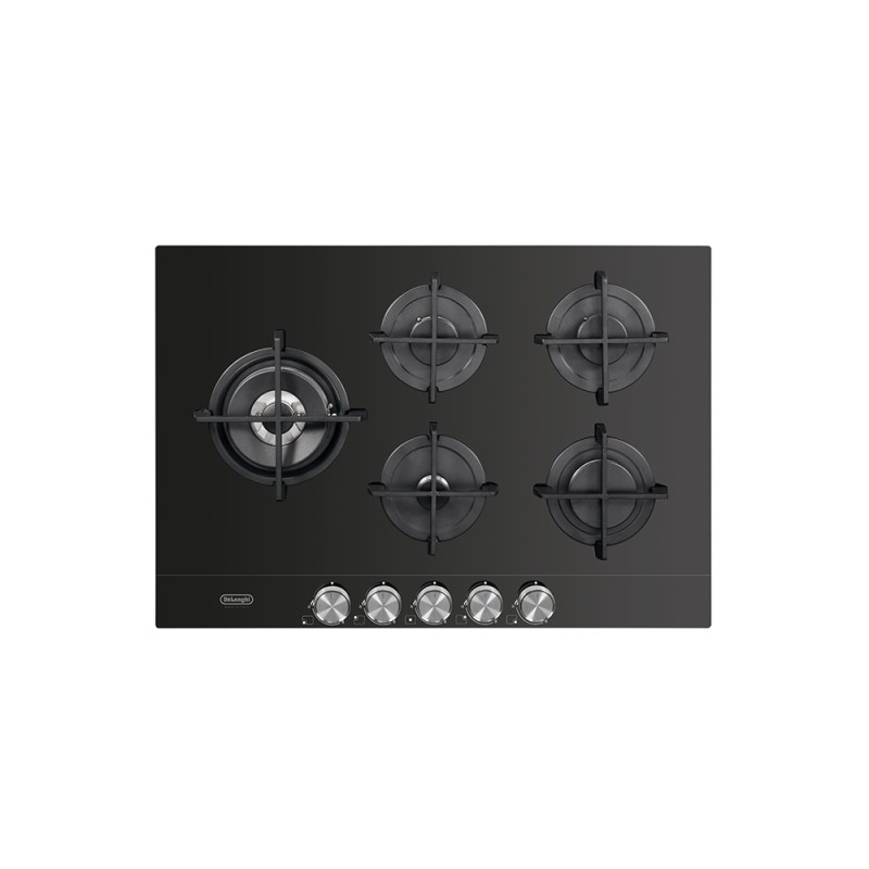 NSL575DNCM De Longhi NSL 575D NCM 75cm Black Glass Ceramic Gas Hob