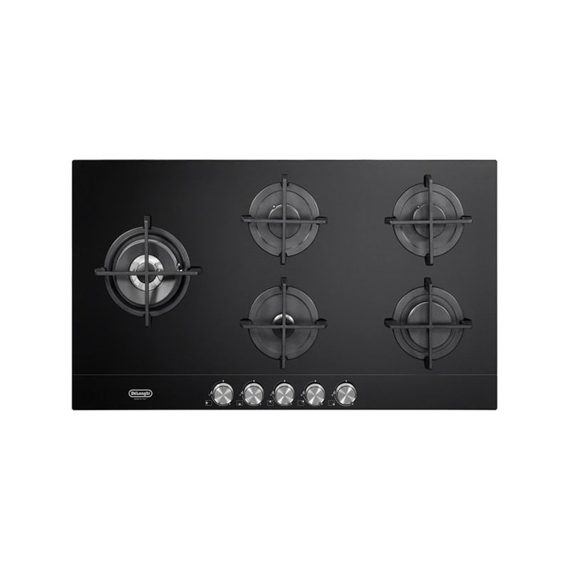 NSL590DNCM De Longhi NSL 590D NCM 90cm Black Glass Ceramic Gas Hob