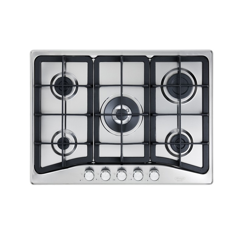 PFI57GH Placa de gas De Longhi PFI 57 GH de 68 cm en acero inoxidable.