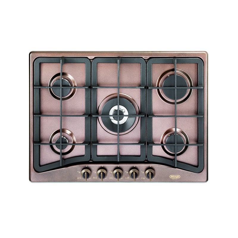 ROF57PRO Table de cuisson à gaz De Longhi ROF 57 PRO 68 cm finition cuivre