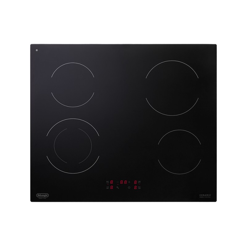 PVC61N Placa vitrocerámica radiante De Longhi de 60 cm, PVC 61 N, color negro.