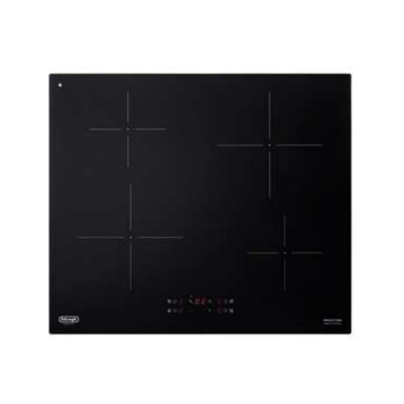  Placa de inducción vitrocerámica De Longhi PIN 62 de 60 cm, color negro.