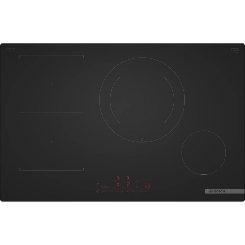 PVS81AHC1E Placa de inducción Bosch PVS81AHC1E de 80 cm con acabado negro mate.