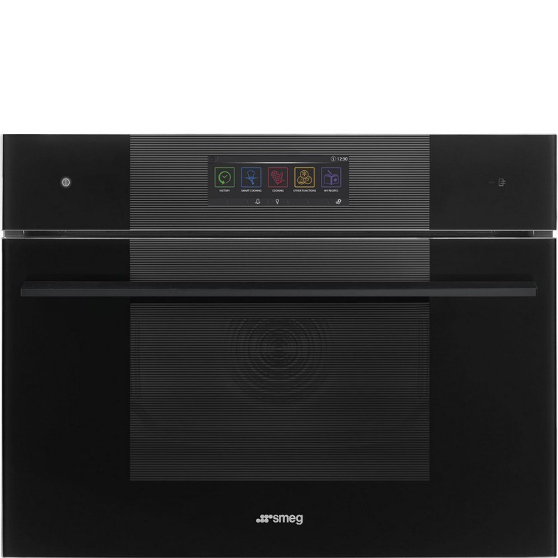 SO4106WAPB3 Smeg S Galileo Omnichef SO4106WAPB3 60cm compact combined steam and microwave oven in pure black finish