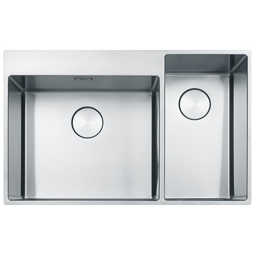 Évier Franke à une cuve avec compartiment accessoires pour Box Center BXX 220-50-27 127.0586.160, acier inoxydable satiné,