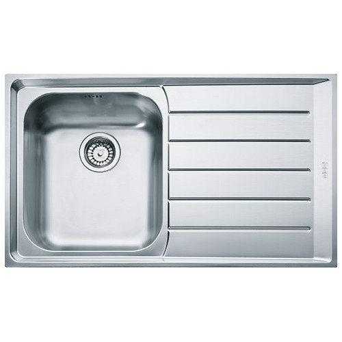 Franke Sink one bowl with drainer on the right Neptune NEX 211 127.0059.654 satin stainless steel finish 86.4x51.4 cm