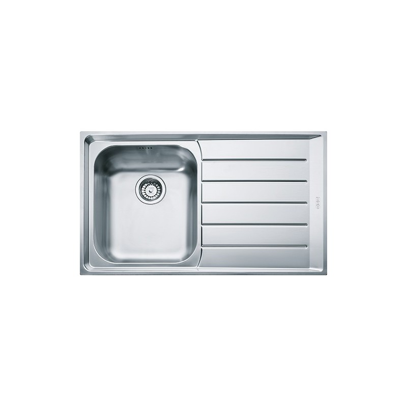  Franke: Évier à une cuve avec égouttoir à droite Neptune NEX 211 127.0059.654 finition acier inoxydable satiné 86,4x51,4