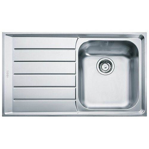 Franke: Évier à une cuve avec égouttoir à gauche Neptune NEX 211 127.0059.655 finition acier inoxydable satiné 86,4 x 51