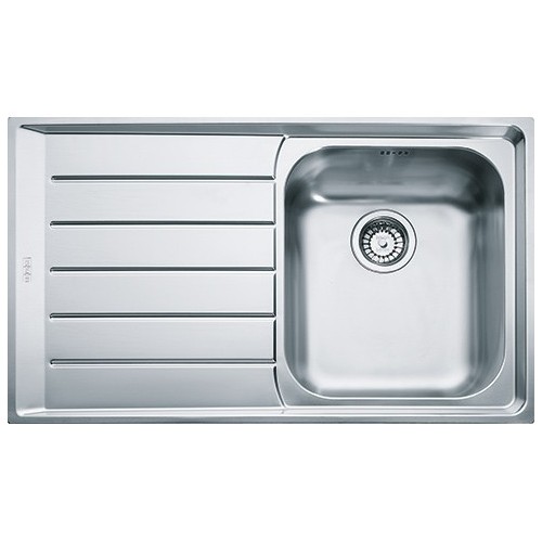 Franke Sink one bowl with left drainer Neptune NEX 211 127.0059.655 satin stainless steel finish 86.4x51.4 cm