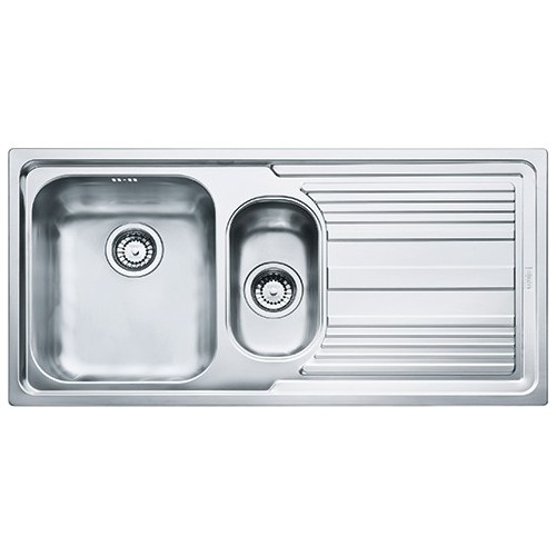 Franke Sink one bowl with tray and drainer on the right Logica Line LLX 651 101.0085.810 stainless steel finish 100x50 cm