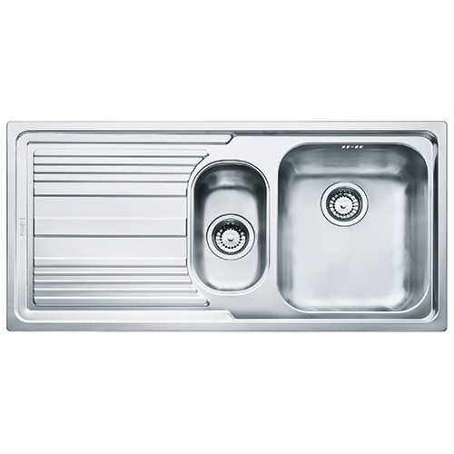 Franke: Évier à une cuve avec égouttoir à gauche Logica Line LLX 651 101.0085.812 finition inox 100 x 50 cm