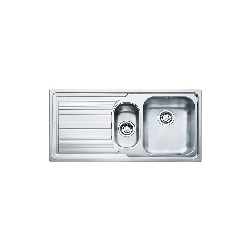  Franke: Single bowl sink with drainer on the left Logica Line LLX 651 101.0085.812 stainless steel finish 100x50 cm