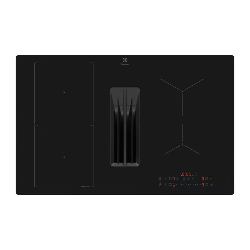 KCC83410CT Electrolux | Plaque à induction KCC83410CT 80 cm avec hotte intégrée, finition noir mat