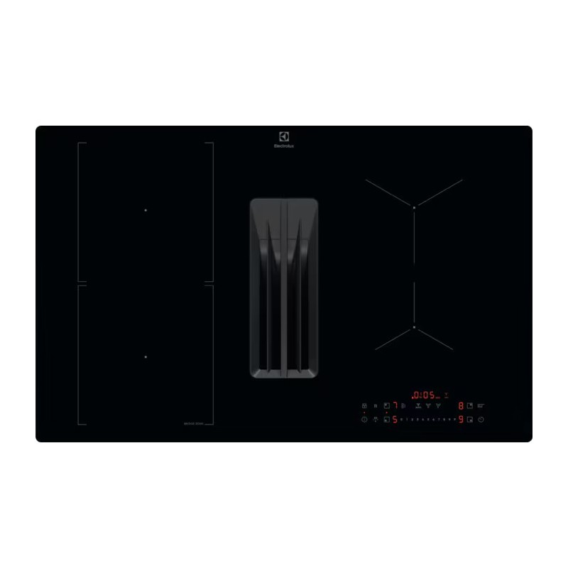KCC83410CK Electrolux | KCC83410CK 80cm black glass-ceramic induction hob with integrated hood