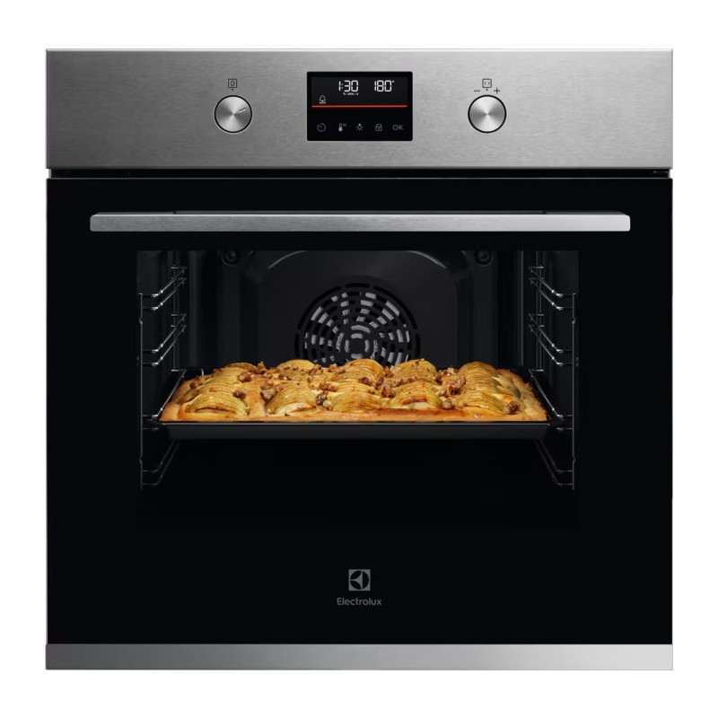 KOHFP46BX Four pyrolytique multifonction Electrolux KOHFP46BX 60 cm, finition inox et verre noir