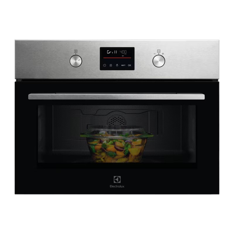 KVMFE46GX PRONTA CONSEGNA - Electrolux | Forno microonde con grill da incasso KVMFE46GX finitura inox e vetro nero da 60 cm