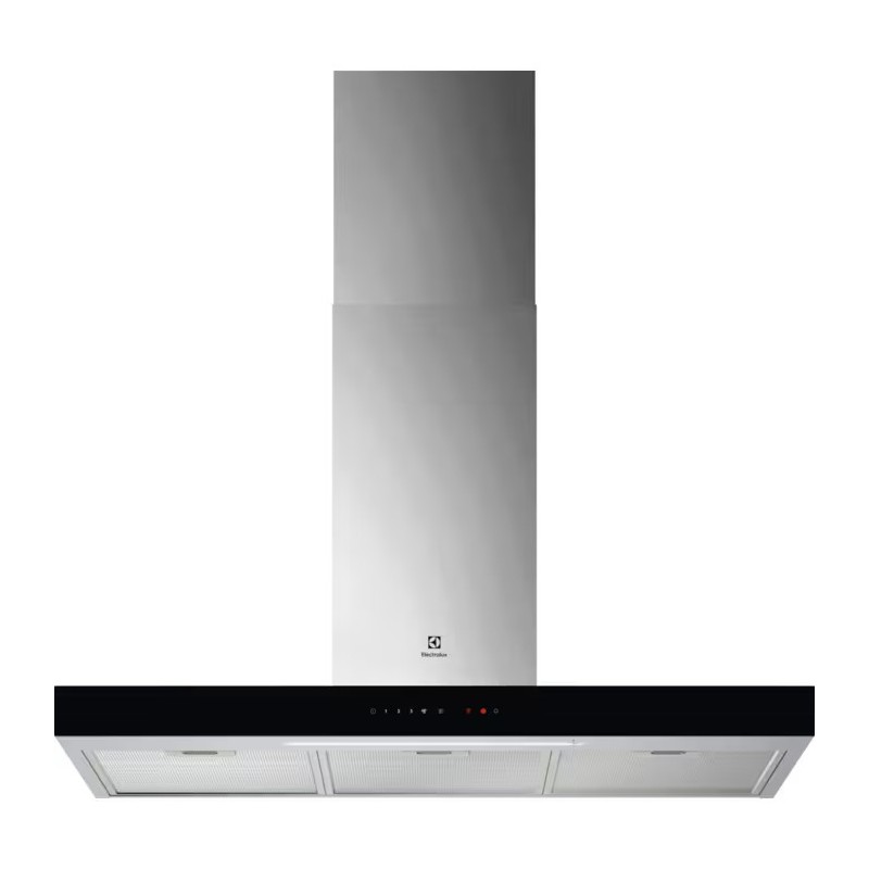 KFTB29X Electrolux | Hotte murale KFTB29X 90 cm avec finition inox et verre noir