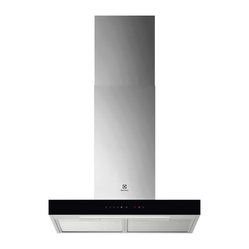 KFTB26X Electrolux | KFTB26X Campana extractora mural de 60 cm con acabado en acero inoxidable y cristal negro