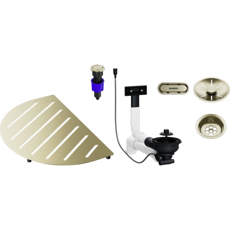 1527995 Blanco | OOVALON BUNDLE 1527995, ensemble d'accessoires pour lavabo finition or satiné