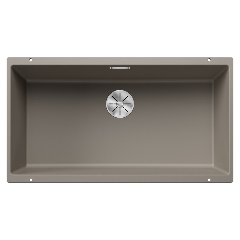 5523148 Évier à une cuve Blanco SUBLINE 800-U Platinum 5523148, finition truffe, 83 x 46 cm - À encastrer sous plan