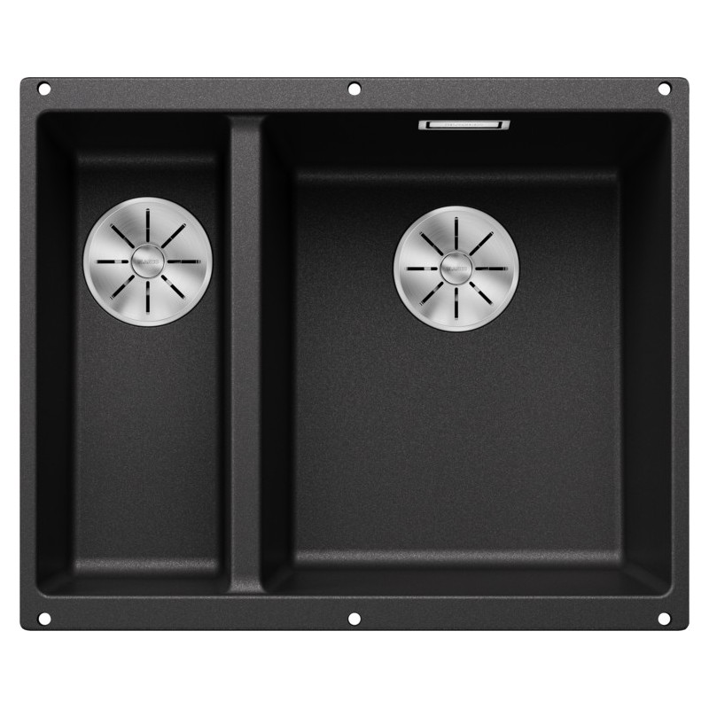 5523558 Blanco Lavello a una vasca dx con vaschetta SUBLINE 340/160-U Platinum 5523558 finitura antracite da 55x46 cm - Sottotop