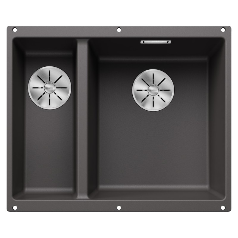5523559 Blanco Lavello a una vasca dx con vaschetta SUBLINE 340/160-U Platinum 5523559 finitura grigio roccia da 55x46 cm - Sottotop