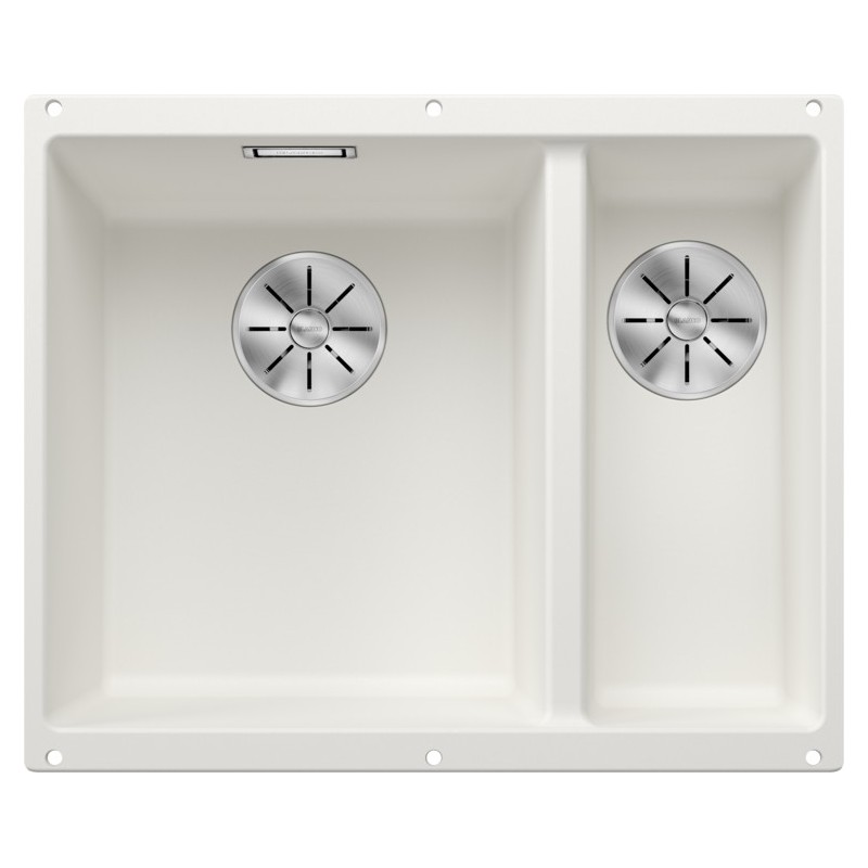 5523552 Lavabo Blanco à une cuve à gauche avec vasque SUBLINE 340/160-U Platinum 5523552, finition blanche, 55 x 46 cm - À encastr