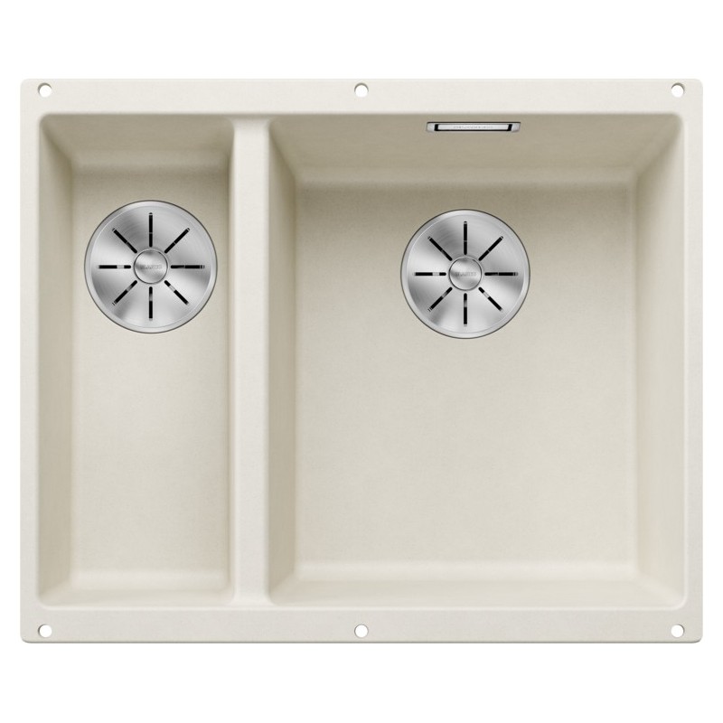 5527163 Lavabo Blanco à une cuve avec vasque SUBLINE 340/160-U Platinum 5527163, finition blanc doux, 55 x 46 cm - À encastrer sous