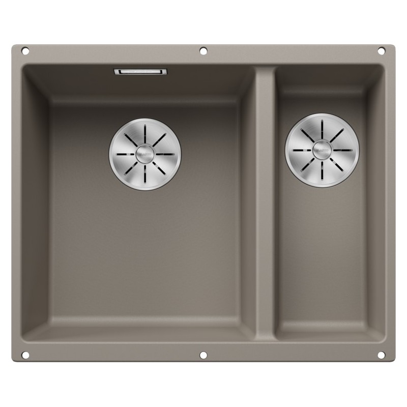 5523556 Blanco Lavello a una vasca sx con vaschetta SUBLINE 340/160-U Platinum 5523556 finitura tartufo da 55x46 cm - Sottotop