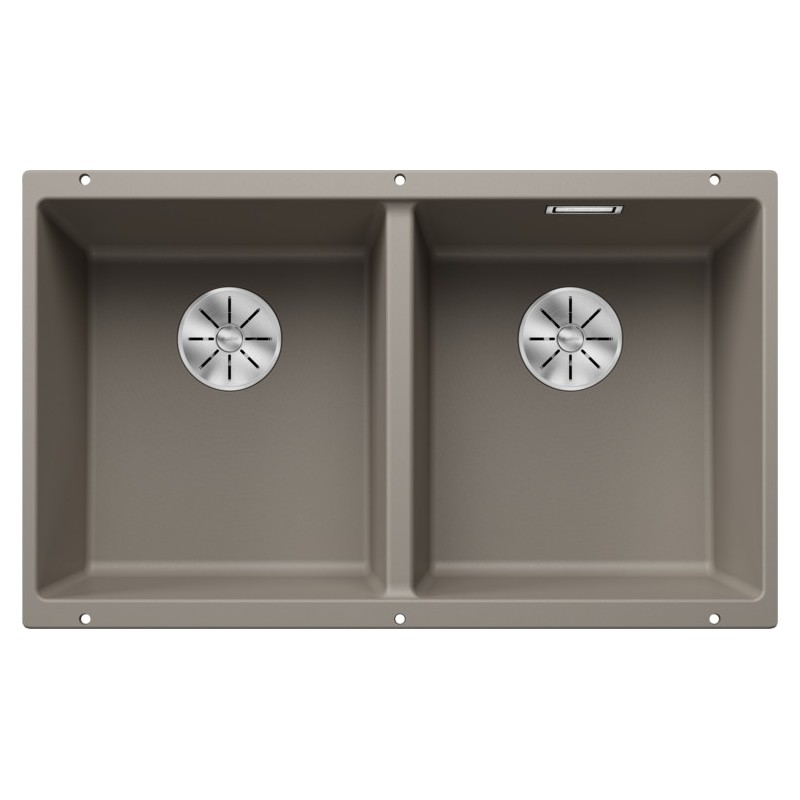 5523581 Blanco | SUBLINE 350/350-U Platinum 5523581 double-bowl sink, 75x46 cm, truffle finish - Undermount