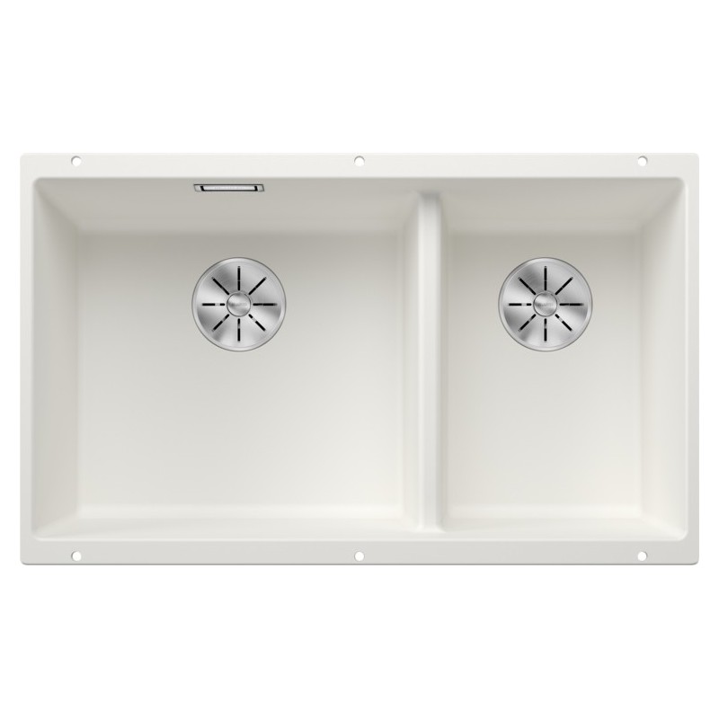 5523155 Évier double bac Blanco SUBLINE 430/270-U Platinum 5523155, finition blanche, 75 x 46 cm - À encastrer sous plan