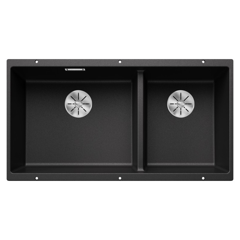 5523584 Blanco Lavello a due vasche SUBLINE 480/320-U Platinum 5523584 finitura antracite da 85x46 cm - Sottotop