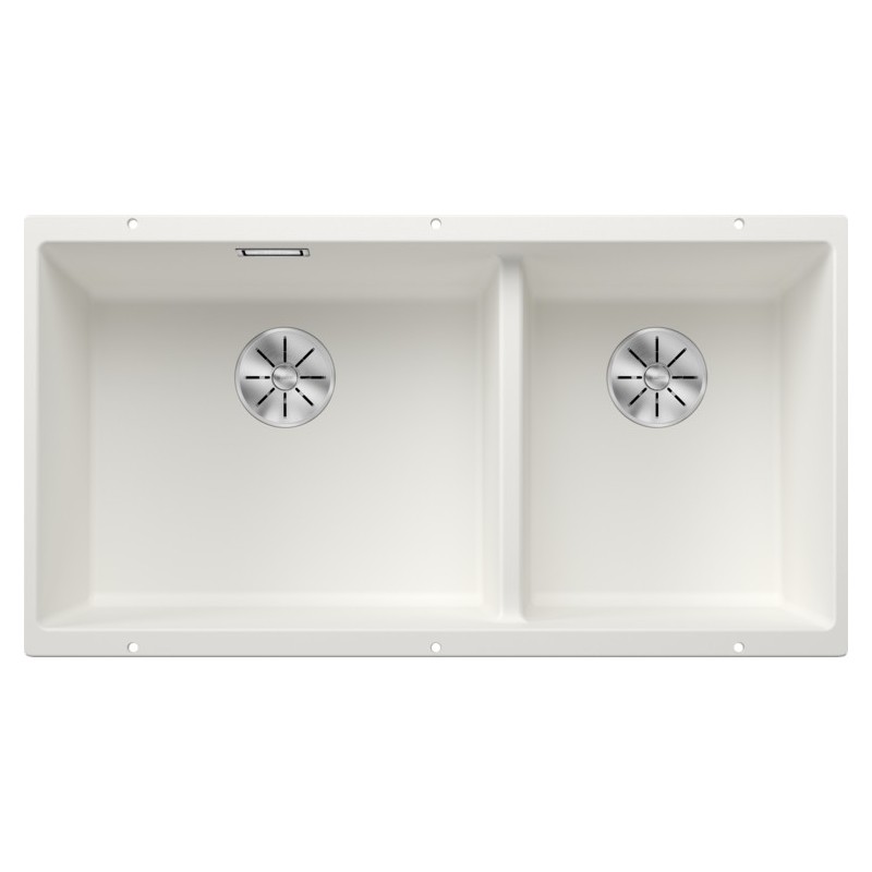 5523588 Fregadero de doble cubeta Blanco SUBLINE 480/320-U Platinum 5523588, acabado blanco, 85x46 cm - Bajo encimera