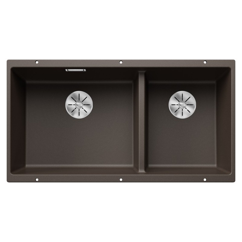 5523593 Blanco SUBLINE 480/320-U Platinum 5523593 double bowl sink, coffee finish, 85x46 cm - Undermount