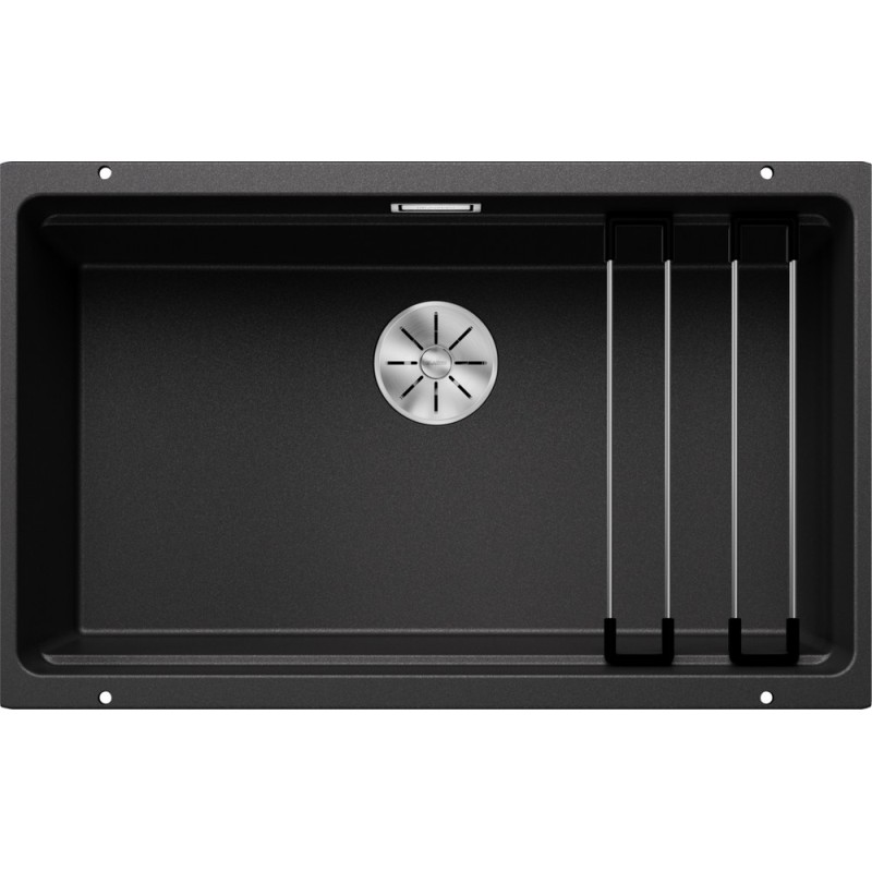 2525167 Fregadero de un solo seno Blanco ETAGON 700-U Total Black 2525167, acabado antracita, 73x46 cm - Bajo encimera