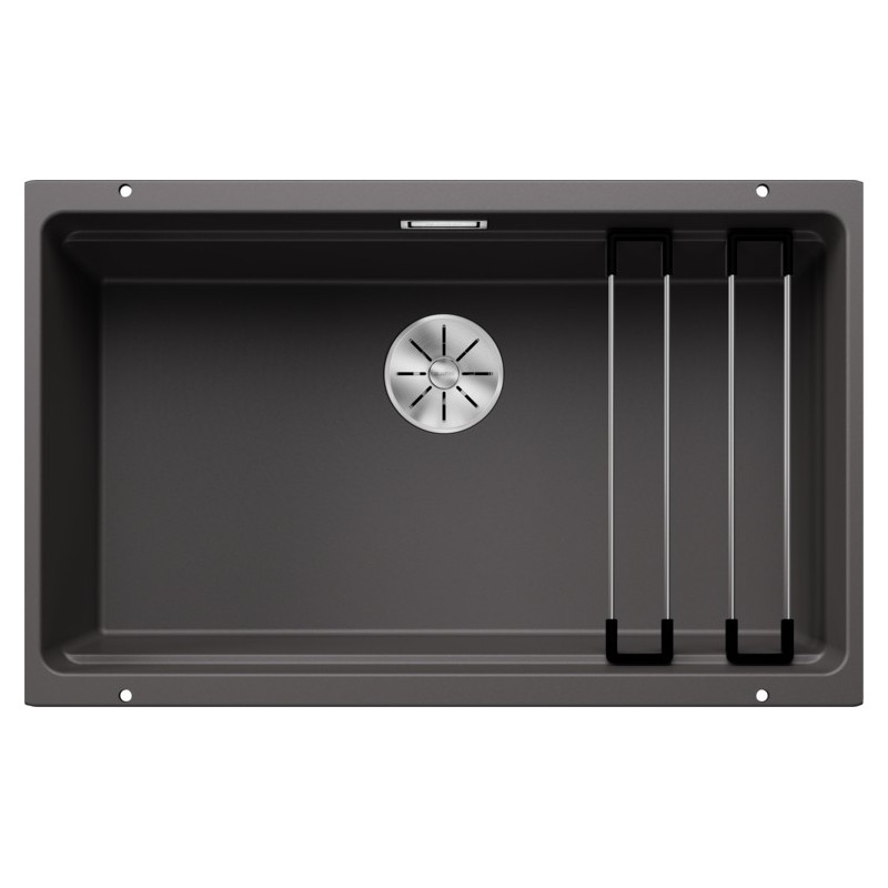 2525168 Blanco Lavello a una vasca ETAGON 700-U Total Black 2525168 finitura grigio roccia da 73x46 cm - Sottotop