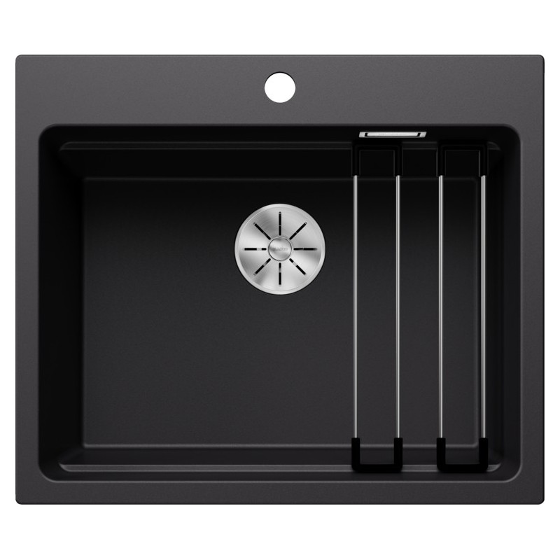 5525890 Évier à une cuve Blanco ETAGON 6 Platinum 5525890, finition noire, 60 x 51 cm - À poser