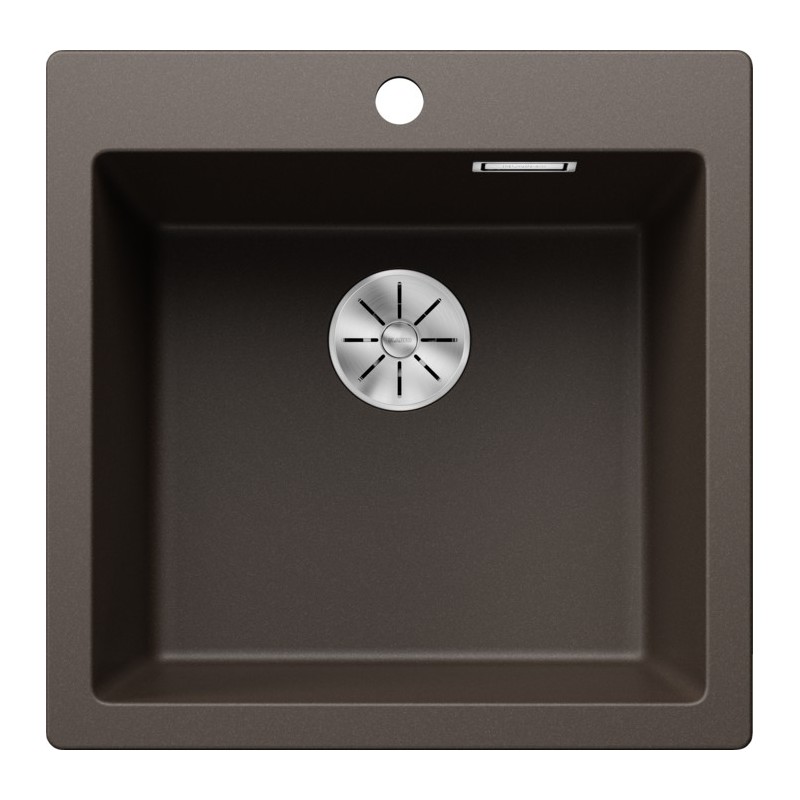 4521677 Blanco Lavello a una vasca PLEON 5 Dark Steel 4521677 finitura caffè da 51x51 cm - Sopratop