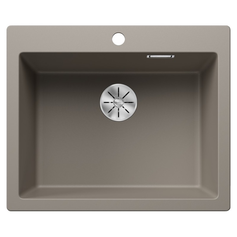 4521686 Fregadero de un seno Blanco PLEON 6 Dark Steel 4521686, acabado trufa, 61x51 cm - Sobre encimera
