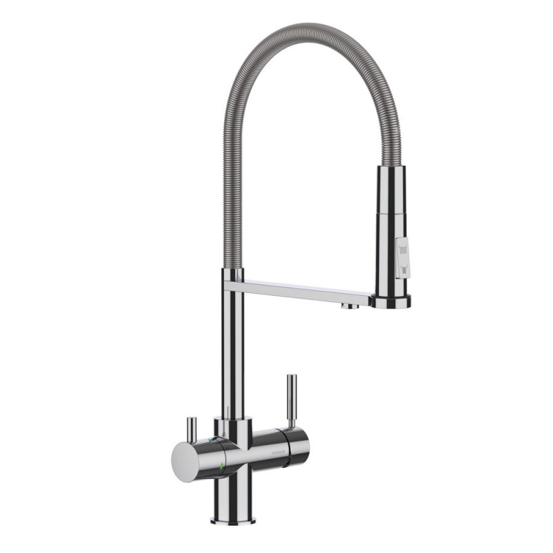 1800968 Mitigeur thermostatique ProAcqua 5 voies avec douchette OMIN 1800968, finition chromée - avec kit de purification d'eau