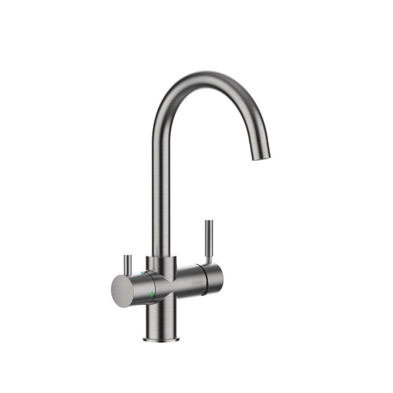 1801078 Mitigeur ProAcqua OMIN 1801078 à 5 voies et double commande, finition chrome brossé - avec kit de purification d'eau