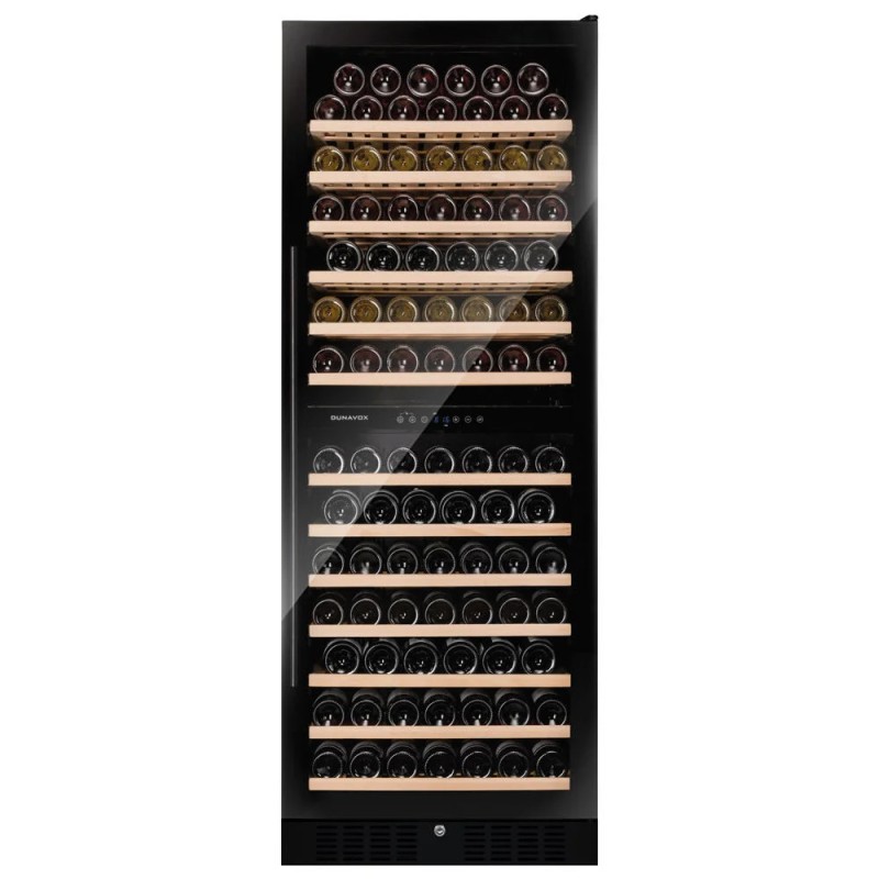 DX-108.330DB Dunavox Cantina vino a incasso o libera installazione GRANDE-108 DX-108.330DB finitura full glass nero da 60 cm